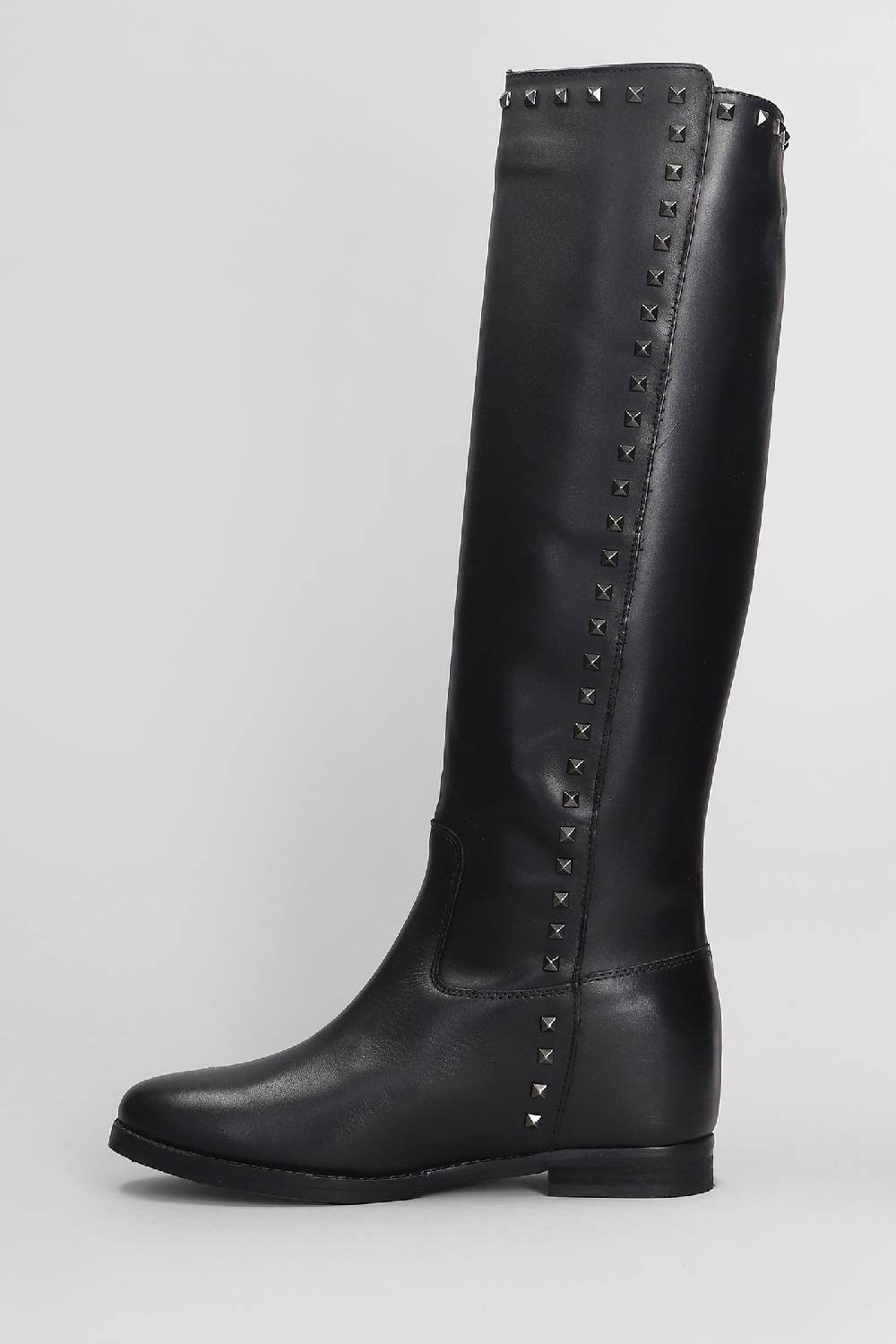 Deliberti Julie Dee Stivali Tacco Basso In Pelle Nera Cod. 406767 - Deliberti The Luxury Shopping
