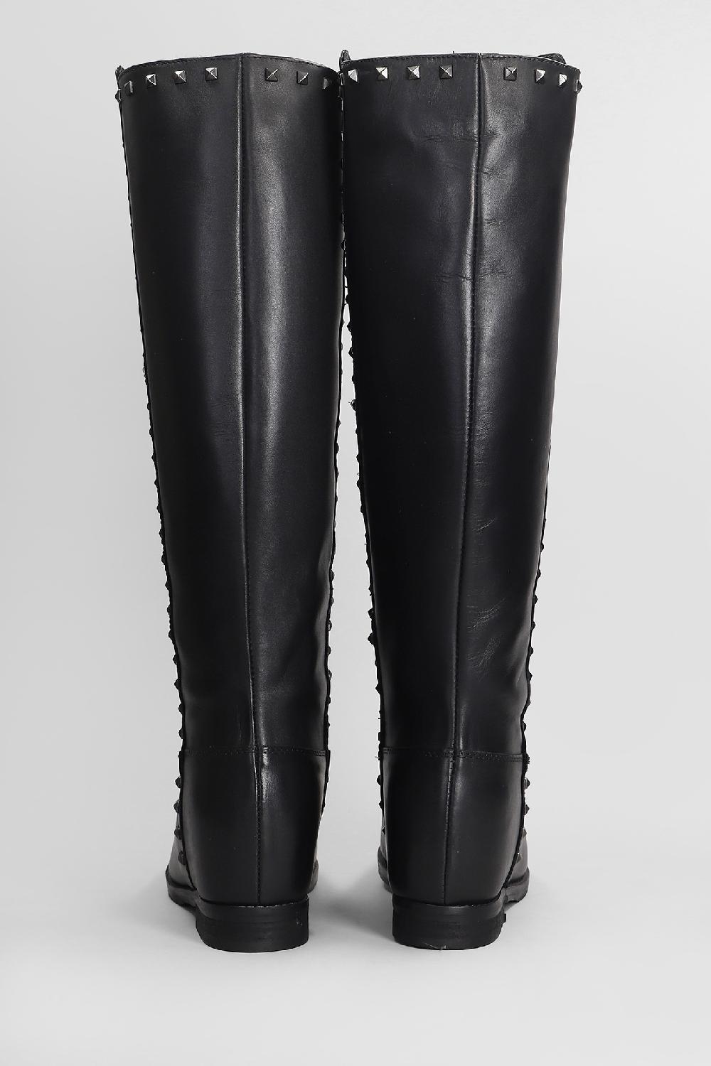 Deliberti Julie Dee Stivali Tacco Basso In Pelle Nera Cod. 406767 - Deliberti The Luxury Shopping