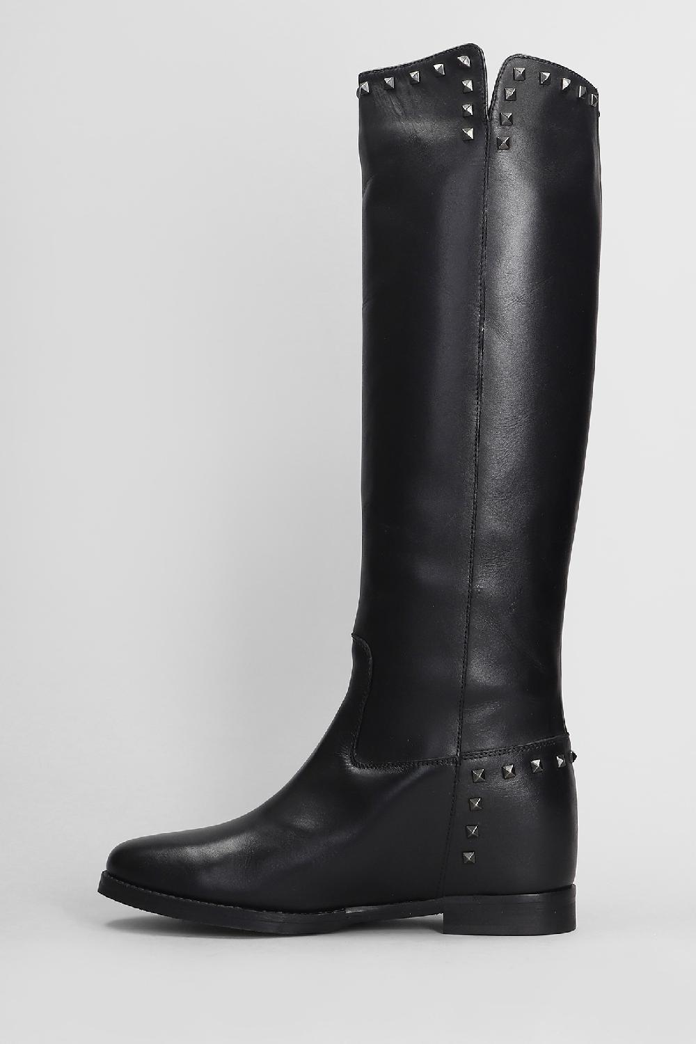 Deliberti Julie Dee Stivali Tacco Basso In Pelle Nera Cod. 406768 - Deliberti The Luxury Shopping