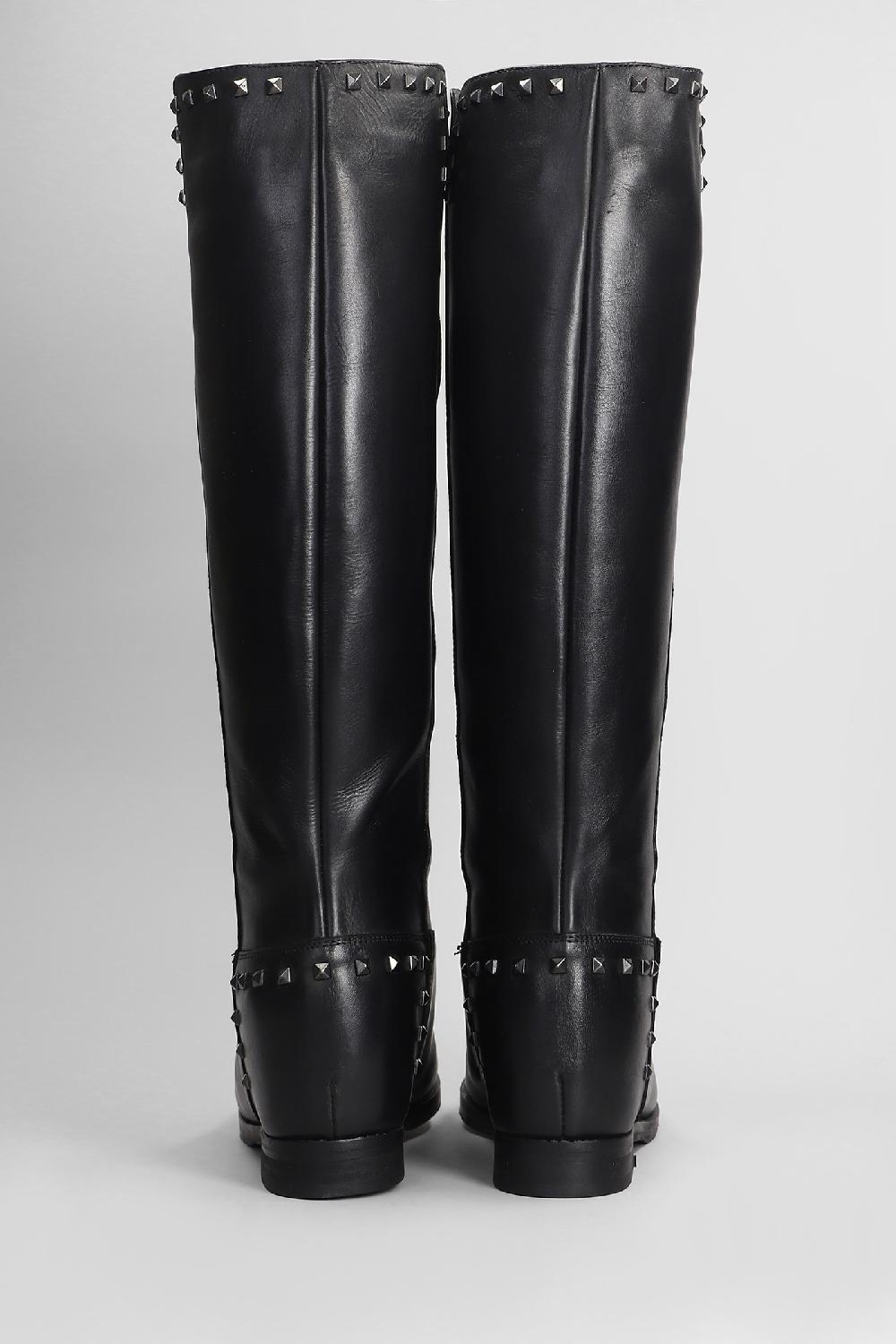 Deliberti Julie Dee Stivali Tacco Basso In Pelle Nera Cod. 406768 - Deliberti The Luxury Shopping