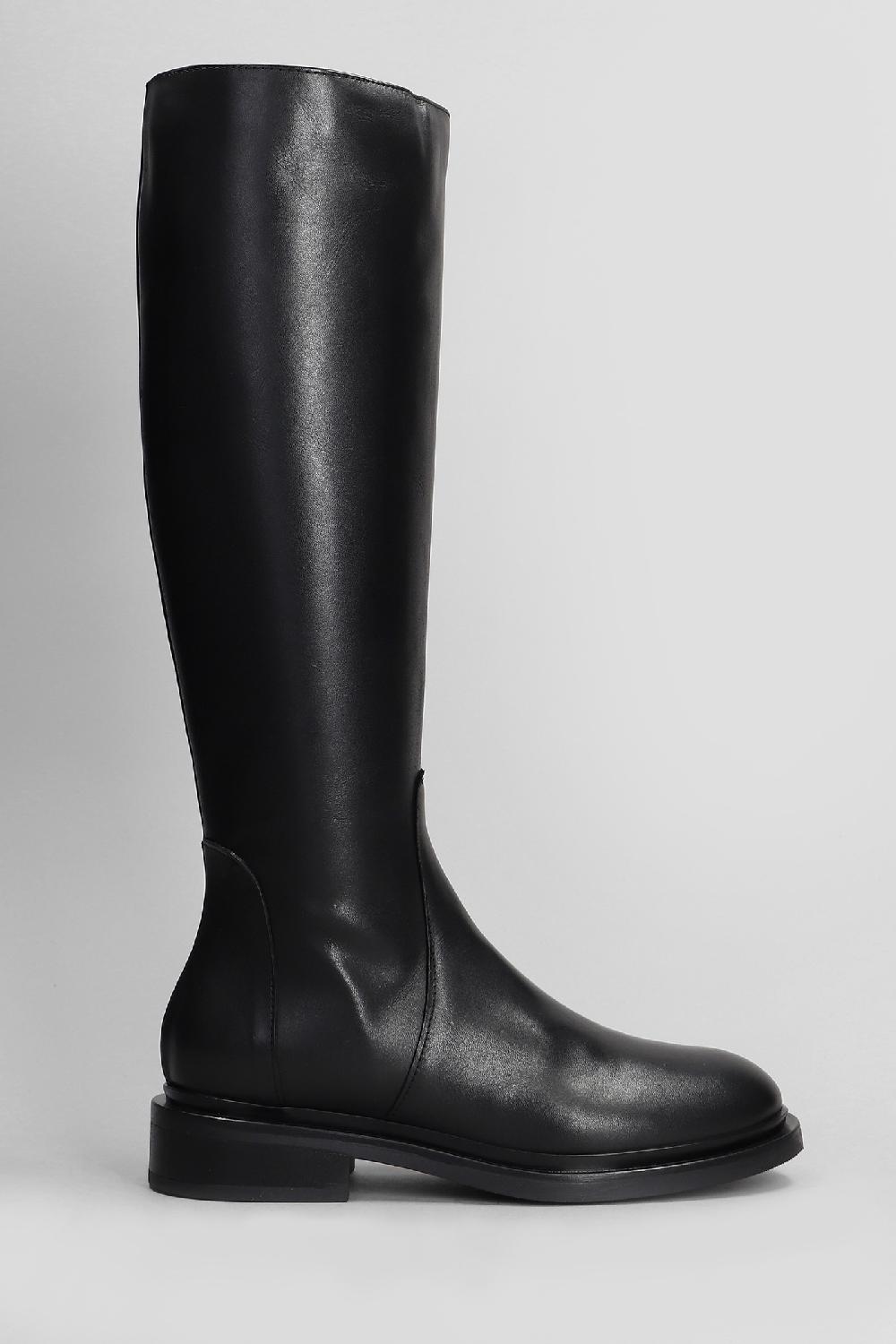 Deliberti Julie Dee Stivali tacco basso in pelle nera cod. 406896 - Deliberti The Luxury Shopping