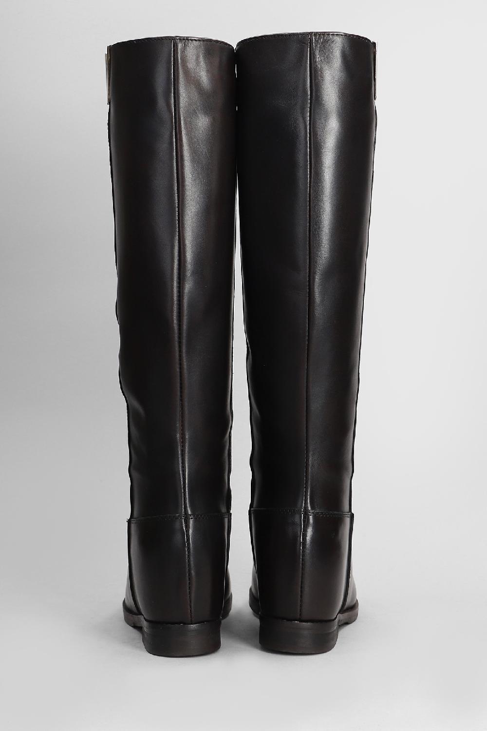 Deliberti Julie Dee Stivali Tacco Basso In Pelle Testa Di Moro Cod. 406898 - Deliberti The Luxury Shopping
