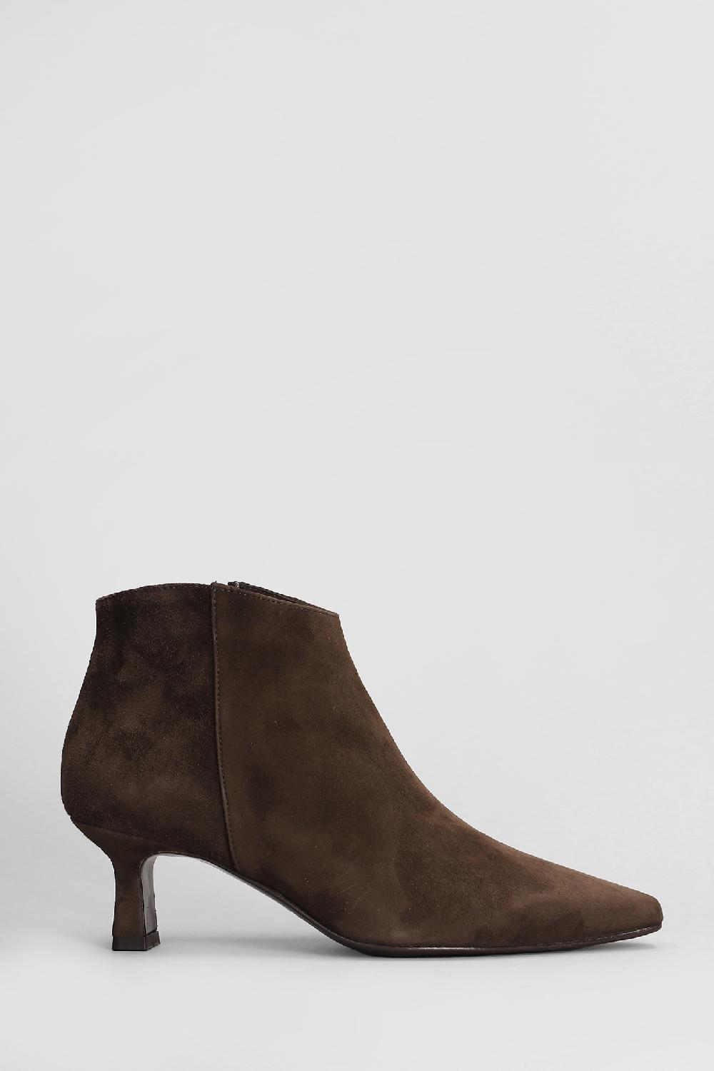 Deliberti Julie Dee Tronchetti tacco alto in camoscio testa di moro cod. 407299 - Deliberti The Luxury Shopping
