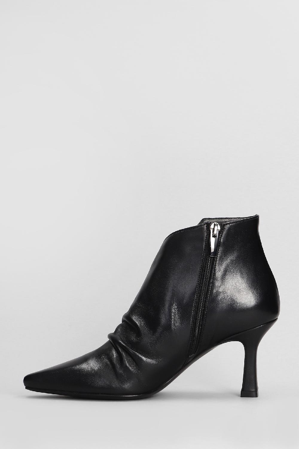 Deliberti Julie Dee Tronchetti Tacco Alto In Pelle Nera Cod. 407298 - Deliberti The Luxury Shopping