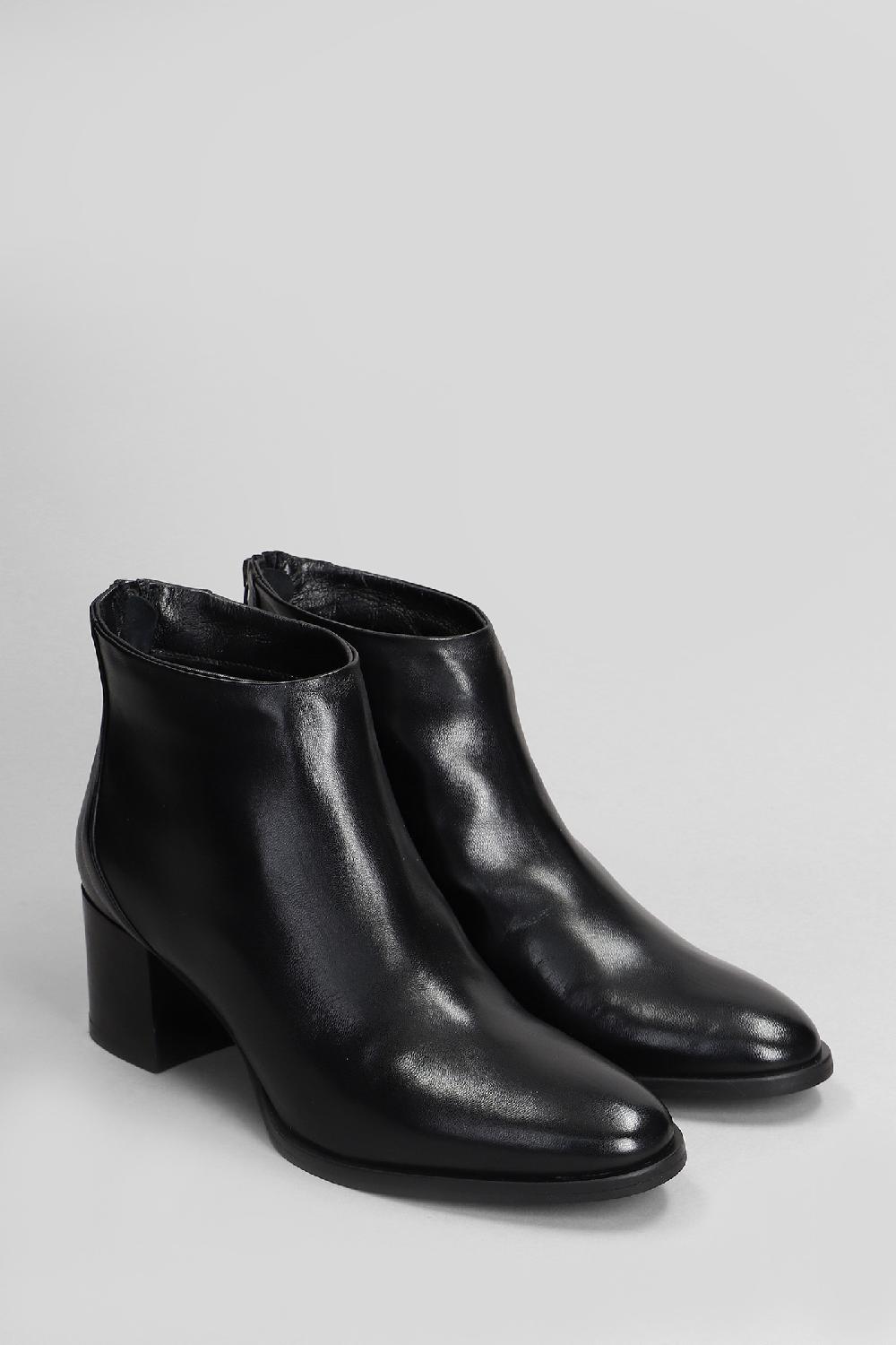 Deliberti Julie Dee Tronchetti Tacco Alto In Pelle Nera Cod. 409069 - Deliberti The Luxury Shopping