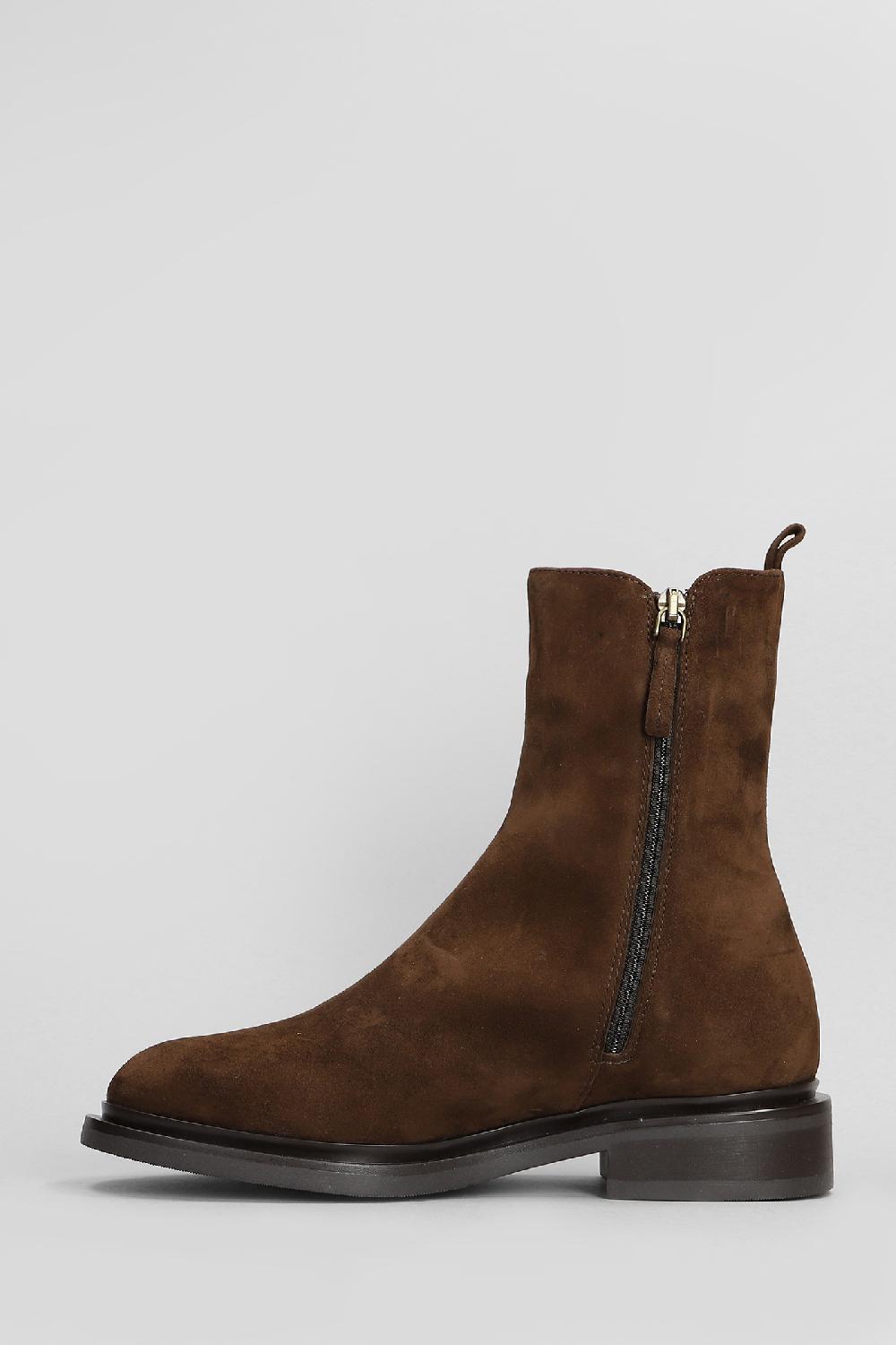 Deliberti Julie Dee Tronchetti Tacco Basso In Camoscio Marrone Cod. 406895 - Deliberti The Luxury Shopping