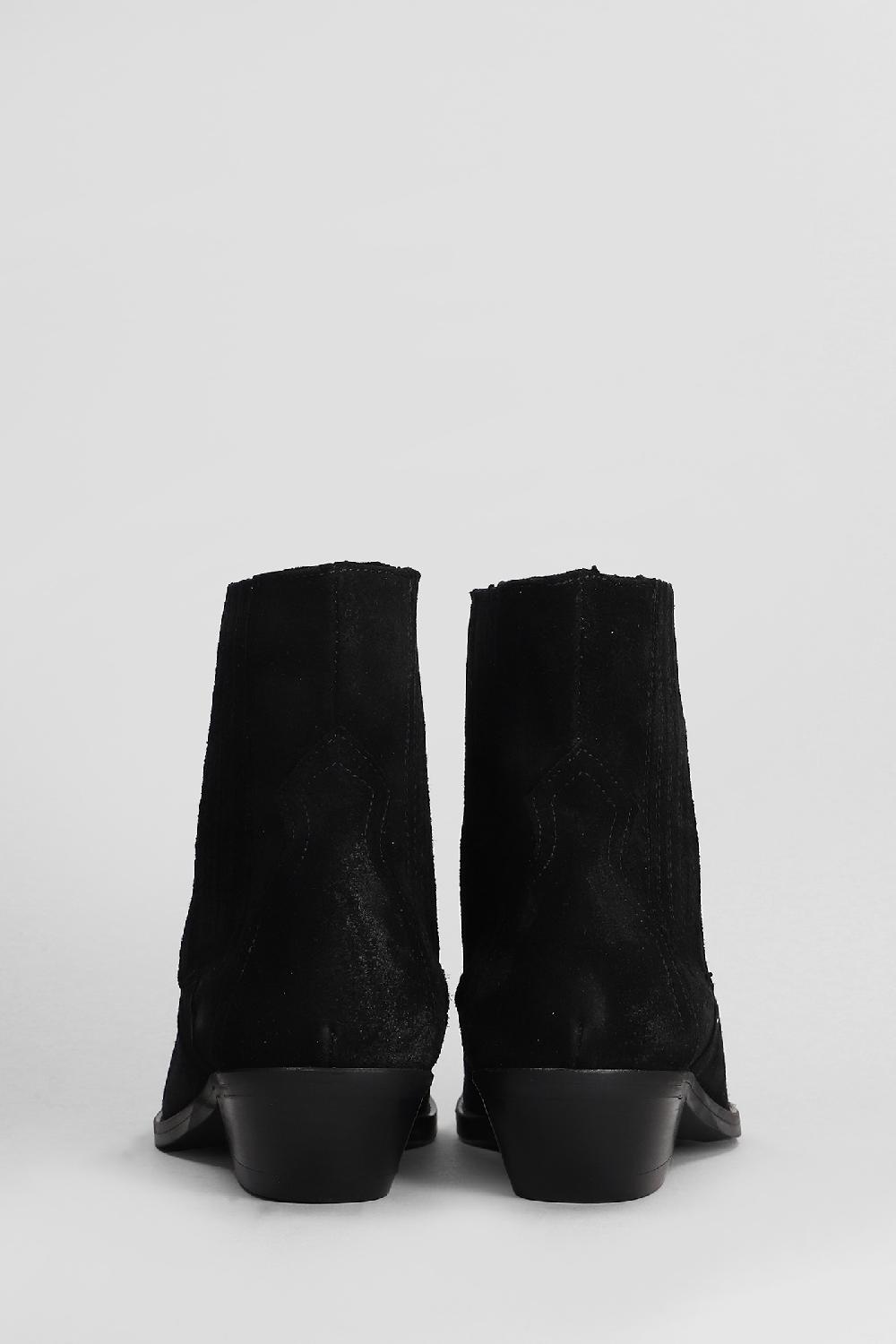 Deliberti Julie Dee Tronchetti Texani In Camoscio Nero Cod. 406782 - Deliberti The Luxury Shopping