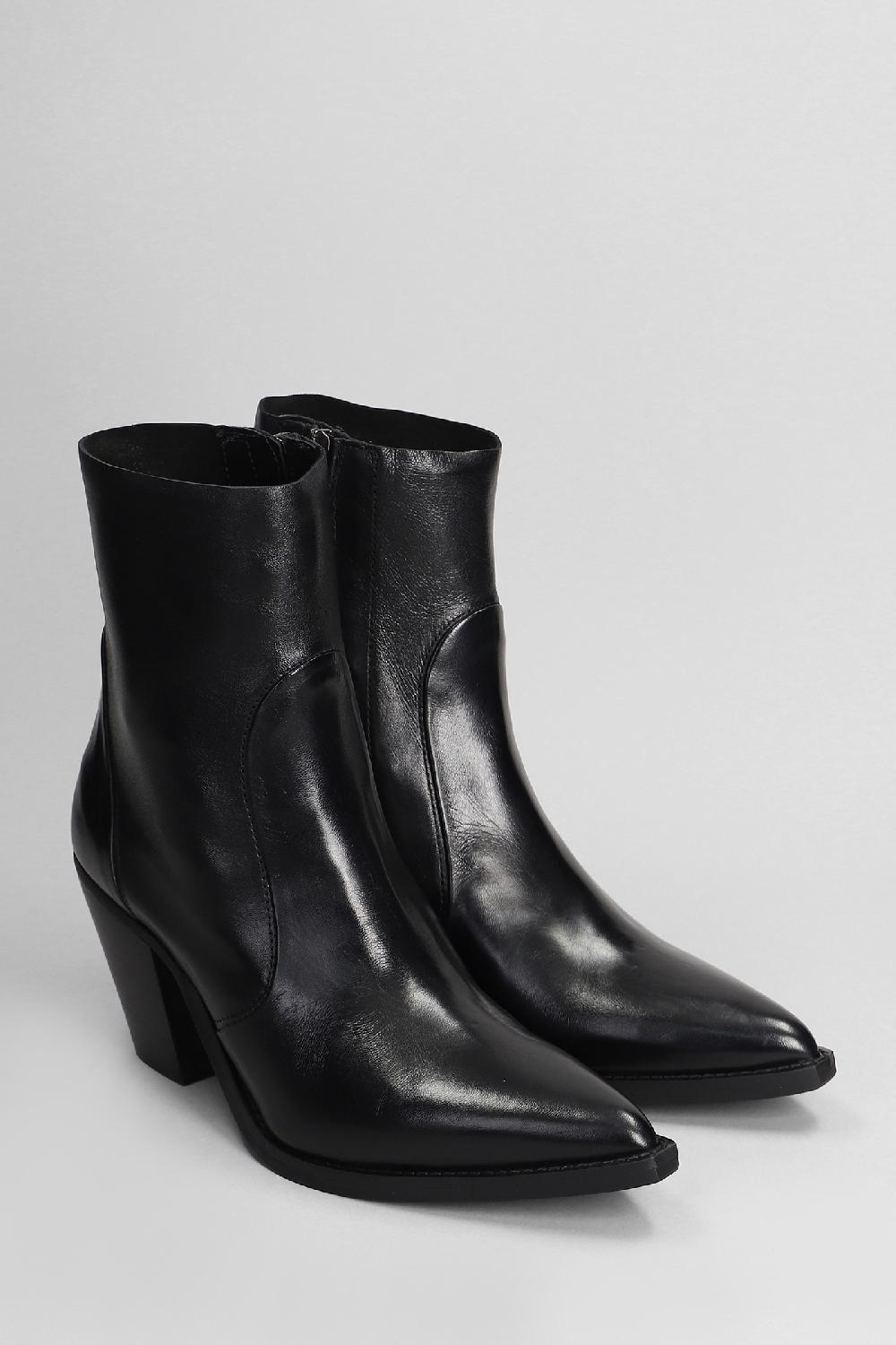 Deliberti Julie Dee Tronchetti Texani In Pelle Nera Cod. 406785 - Deliberti The Luxury Shopping