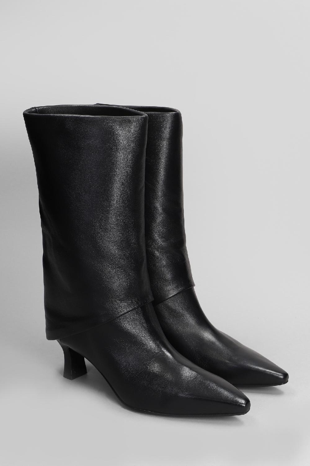 Deliberti Julie Dee Tronchetti Texani In Pelle Nera Cod. 406884 - Deliberti The Luxury Shopping