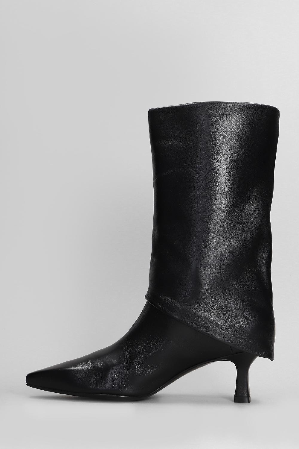 Deliberti Julie Dee Tronchetti Texani In Pelle Nera Cod. 406884 - Deliberti The Luxury Shopping