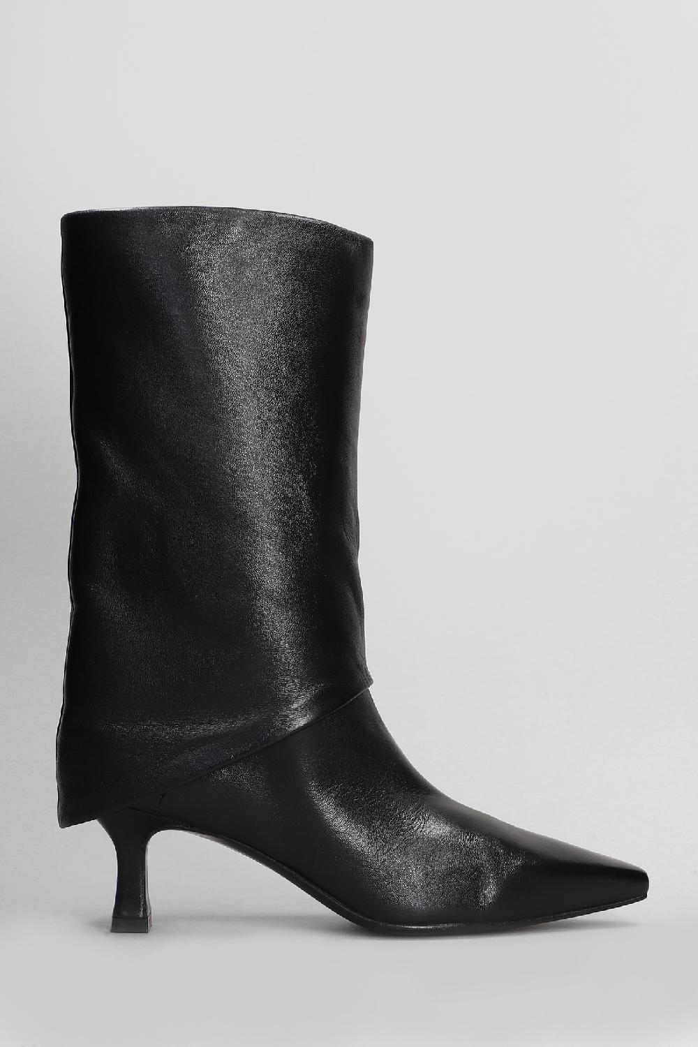 Deliberti Julie Dee Tronchetti texani in pelle nera cod. 406884 - Deliberti The Luxury Shopping