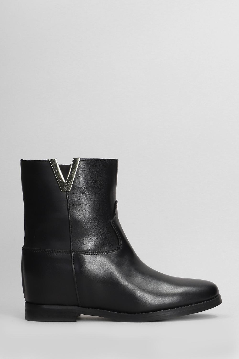 Deliberti Julie Dee Tronchetti texani in pelle nera cod. 406899 - Deliberti The Luxury Shopping