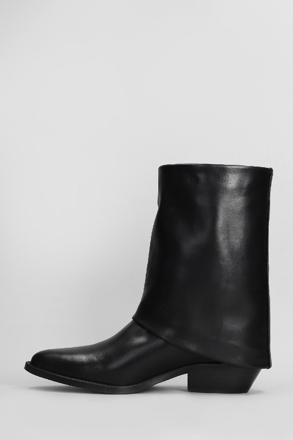 Deliberti Julie Dee Tronchetti Texani In Pelle Nera Cod. 409070 - Deliberti The Luxury Shopping