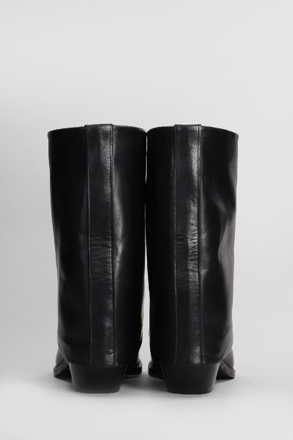 Deliberti Julie Dee Tronchetti Texani In Pelle Nera Cod. 409070 - Deliberti The Luxury Shopping