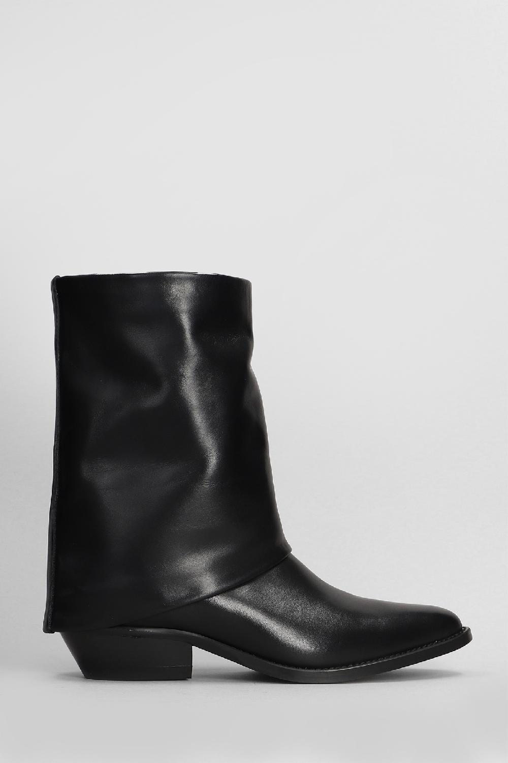 Deliberti Julie Dee Tronchetti texani in pelle nera cod. 409070 - Deliberti The Luxury Shopping