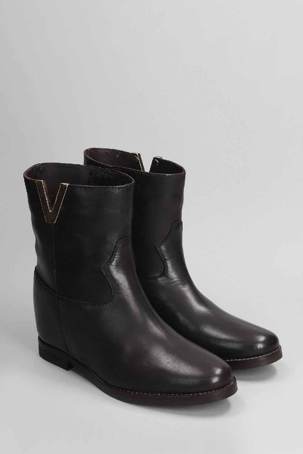 Deliberti Julie Dee Tronchetti Texani In Pelle Testa Di Moro Cod. 406764 - Deliberti The Luxury Shopping
