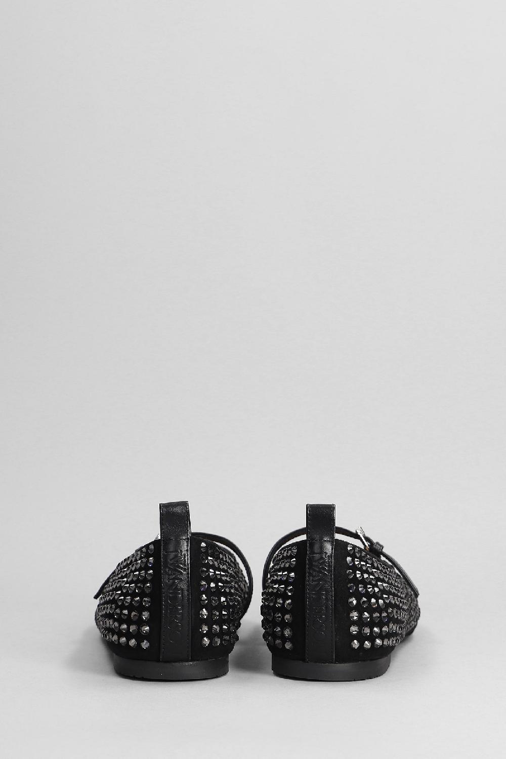 Deliberti JW Anderson Ballerine Ballerina Strass In Camoscio Nero Cod. 403435 - Deliberti The Luxury Shopping