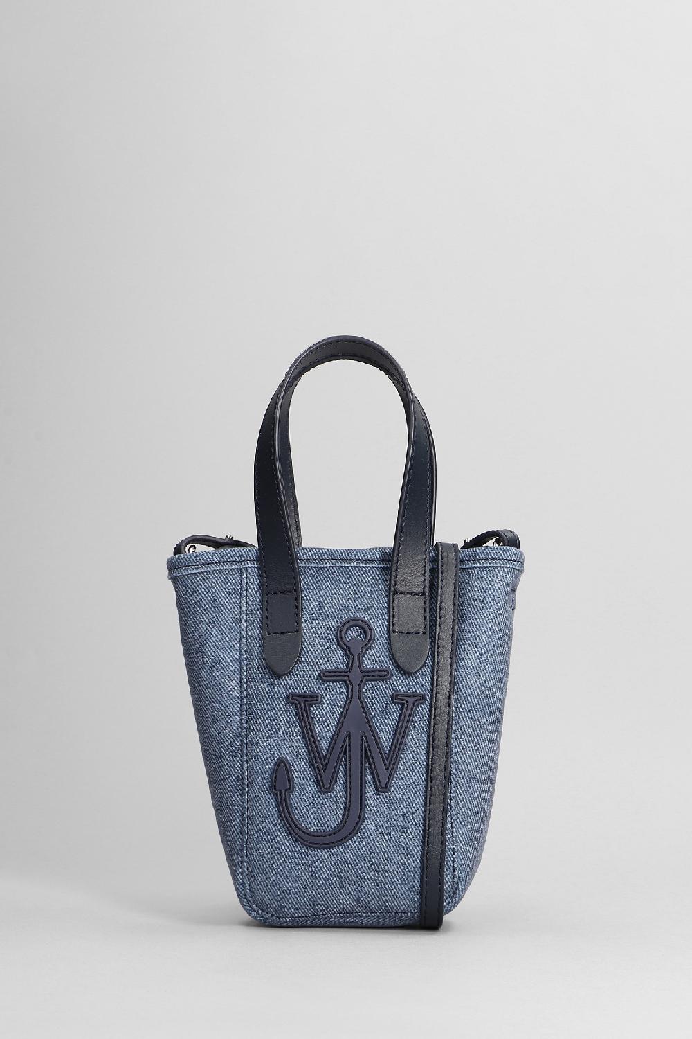 Deliberti JW Anderson Borsa a spalla belt tote in pelle blu cod. 402558 - Deliberti The Luxury Shopping