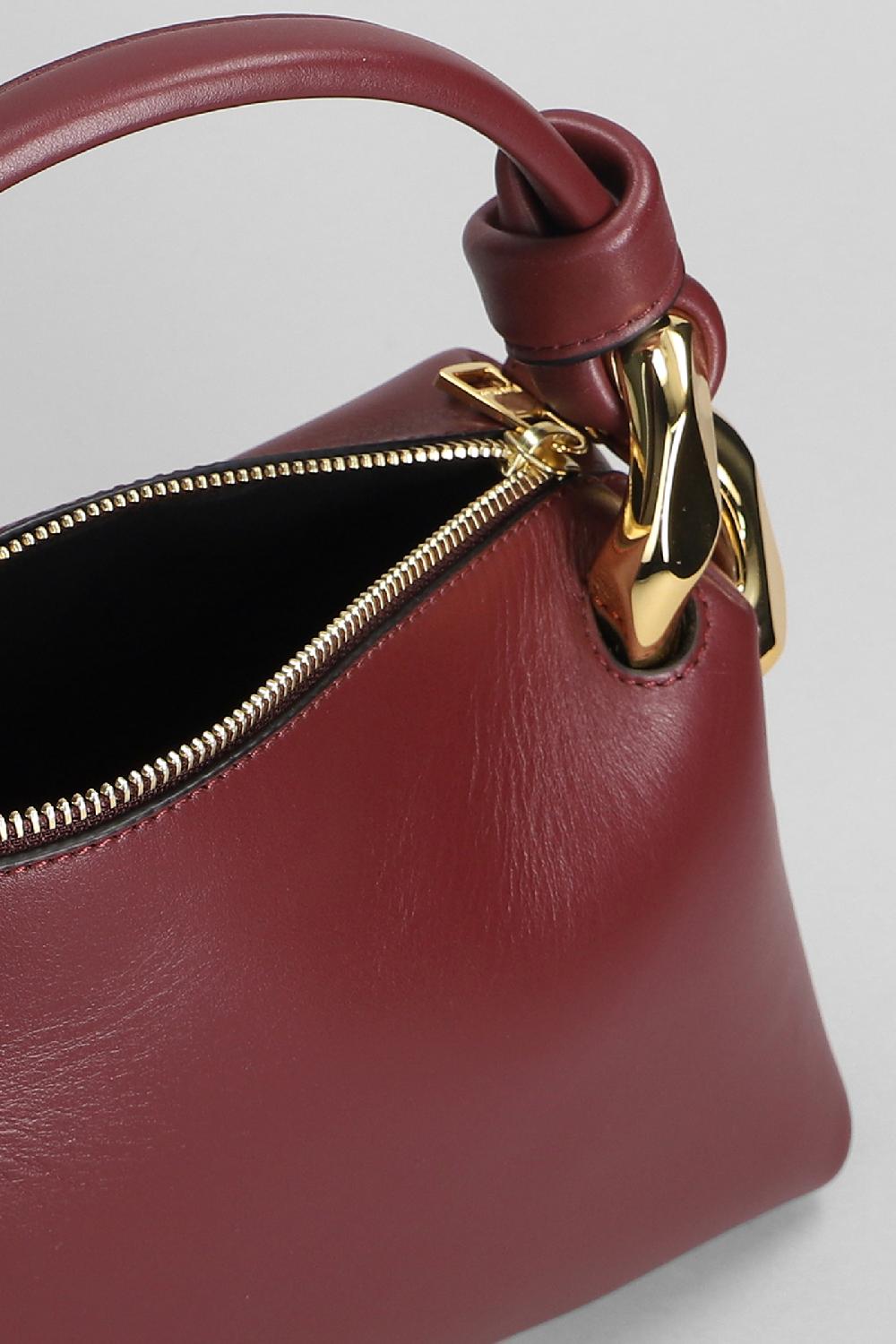 Deliberti JW Anderson Borsa A Spalla Corner In Pelle Bordeaux Cod. 402555 - Deliberti The Luxury Shopping