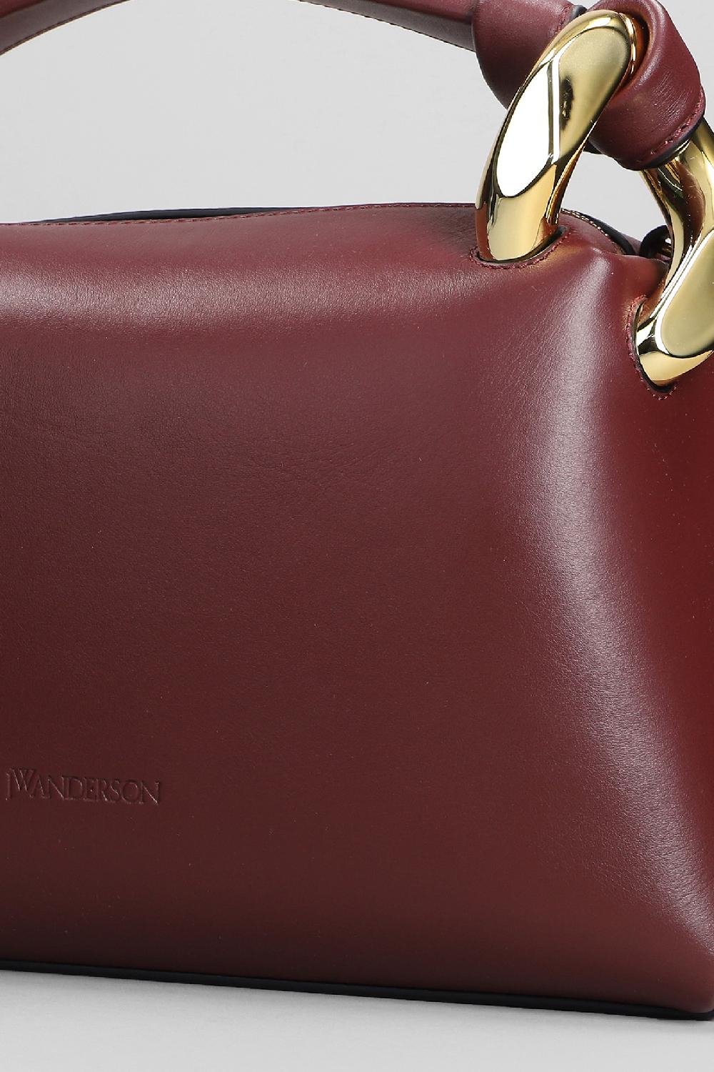Deliberti JW Anderson Borsa A Spalla Corner In Pelle Bordeaux Cod. 404090 - Deliberti The Luxury Shopping