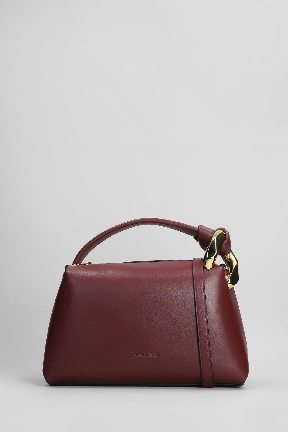Deliberti JW Anderson Borsa a spalla corner in pelle bordeaux cod. 404090 - Deliberti The Luxury Shopping
