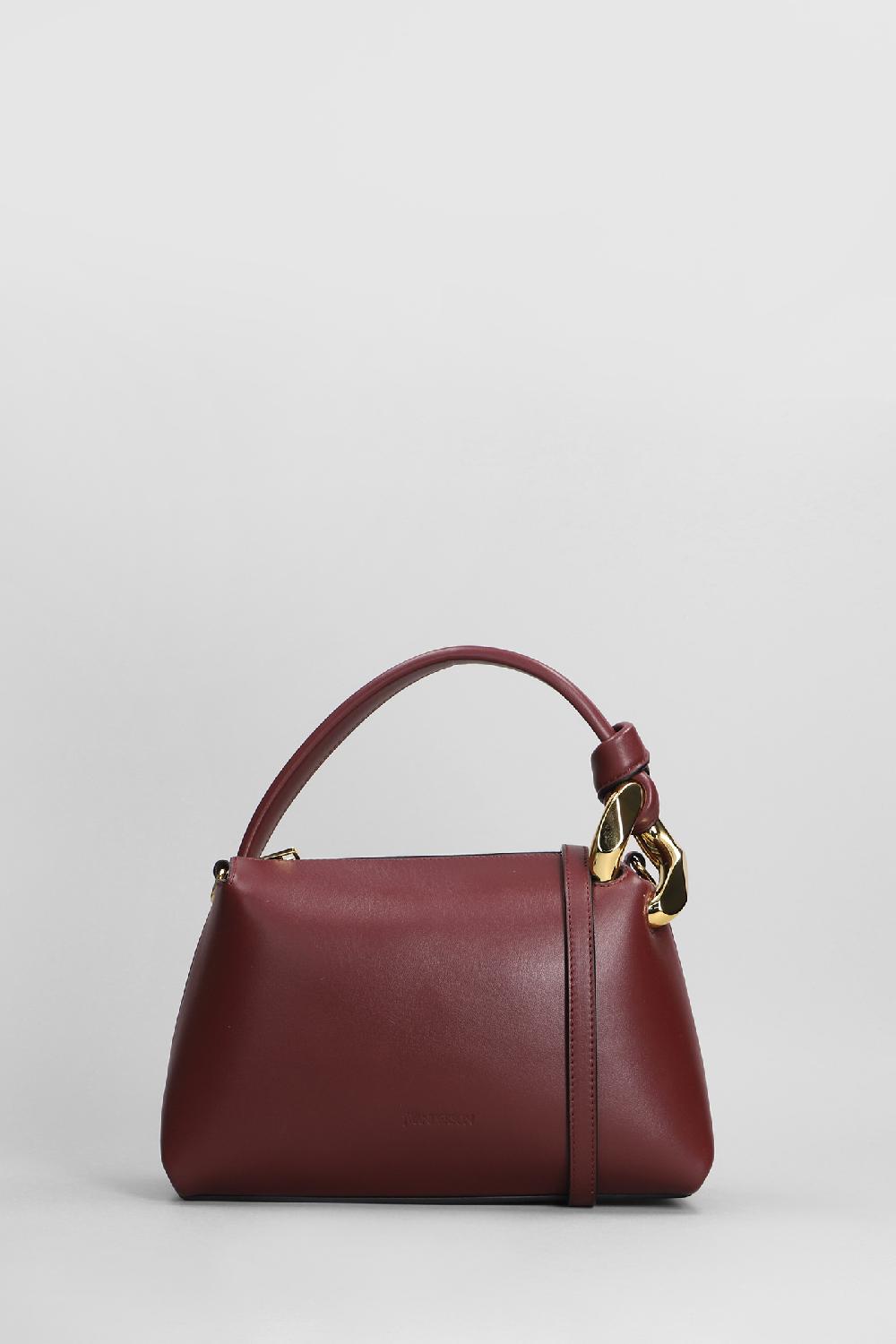 Deliberti JW Anderson Borsa a spalla corner in pelle bordeaux cod. 402555 - Deliberti The Luxury Shopping