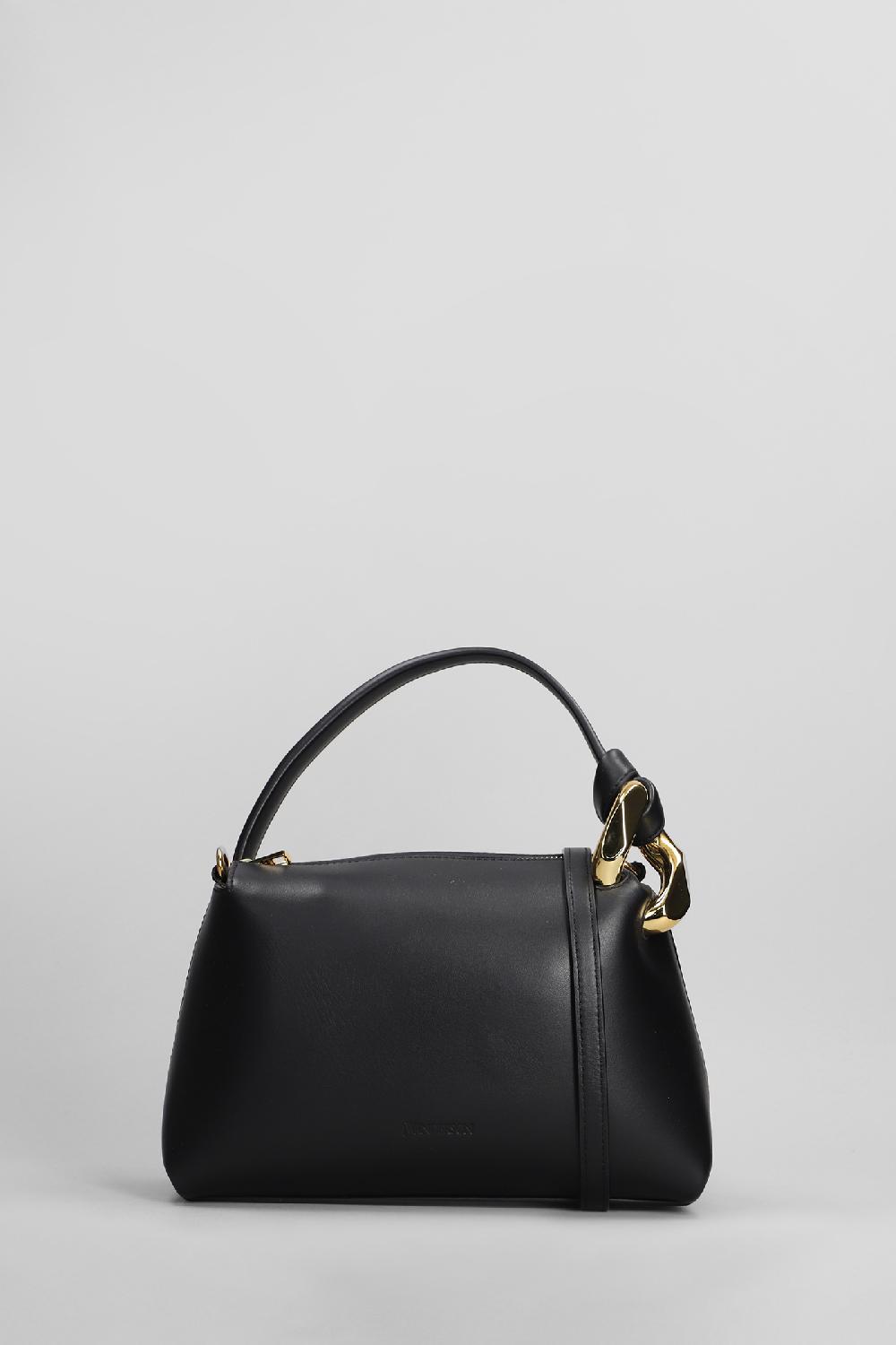 Deliberti JW Anderson Borsa a spalla corner in pelle nera cod. 402556 - Deliberti The Luxury Shopping