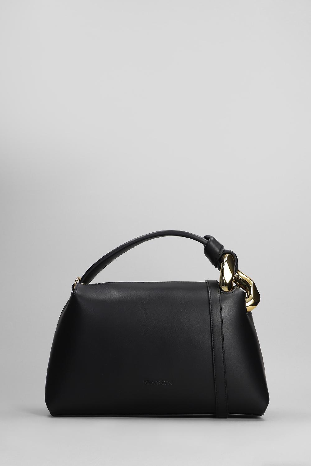 Deliberti JW Anderson Borsa a spalla corner in pelle nera cod. 402554 - Deliberti The Luxury Shopping