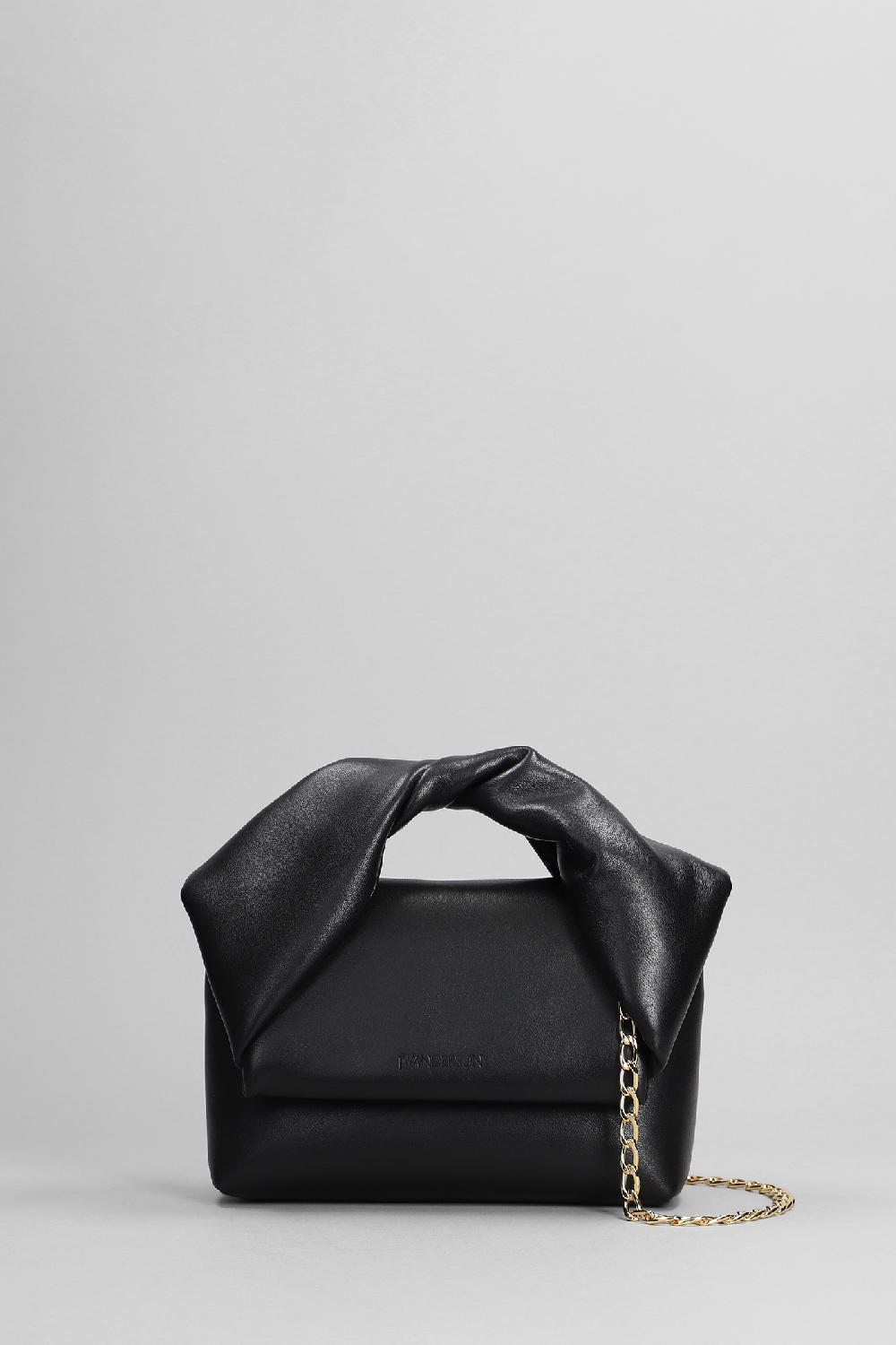 Deliberti JW Anderson Borsa a spalla twisted in pelle nera cod. 402562 - Deliberti The Luxury Shopping