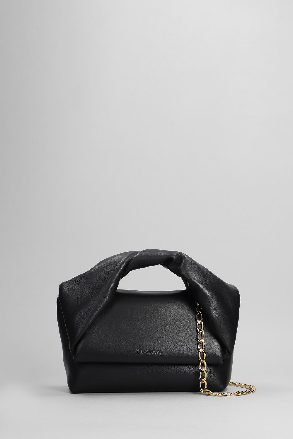 Deliberti JW Anderson Borsa a spalla twisted in pelle nera cod. 402561 - Deliberti The Luxury Shopping