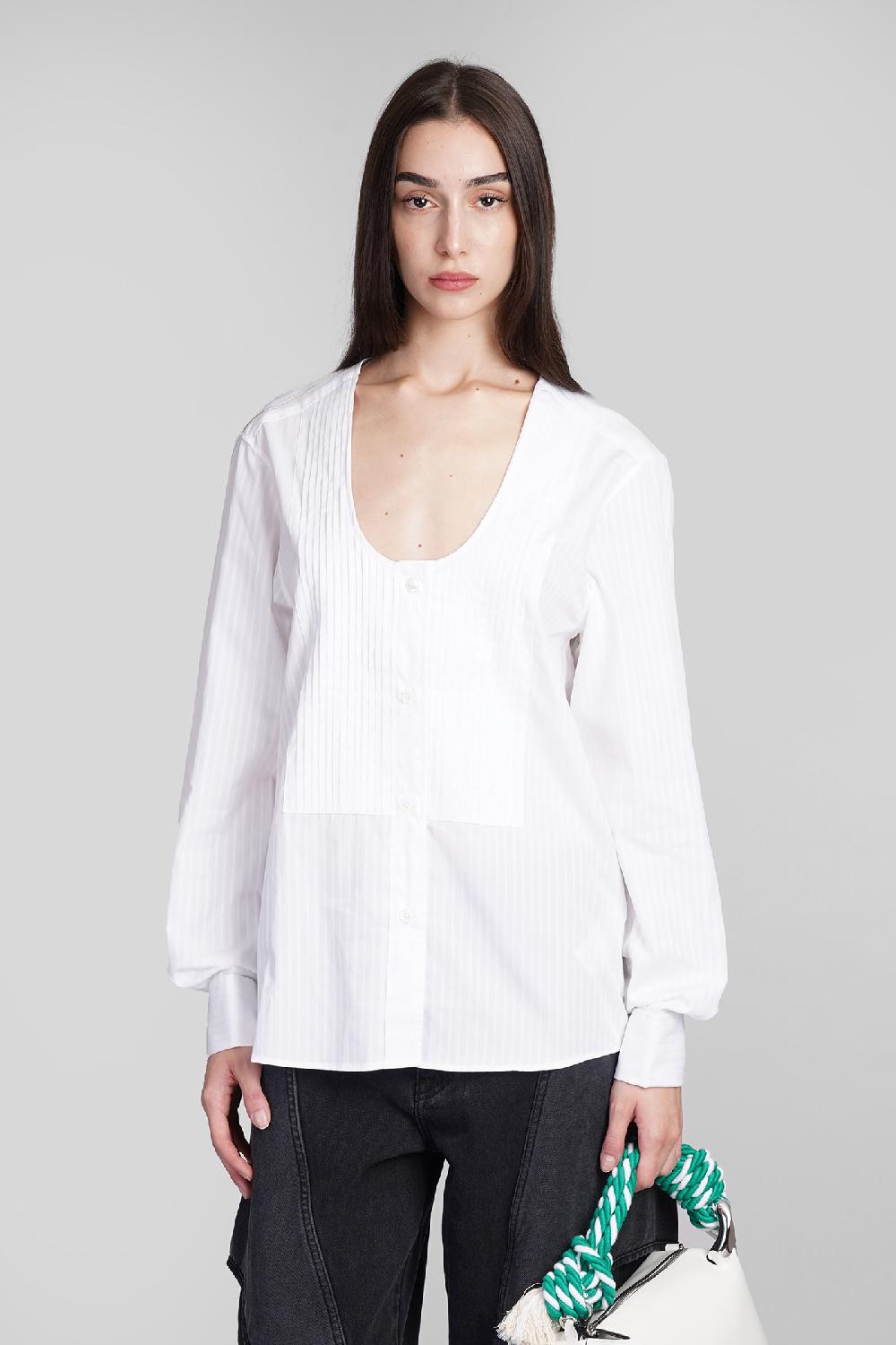 Deliberti JW Anderson Camicia in cotone bianco cod. 409976 - Deliberti The Luxury Shopping