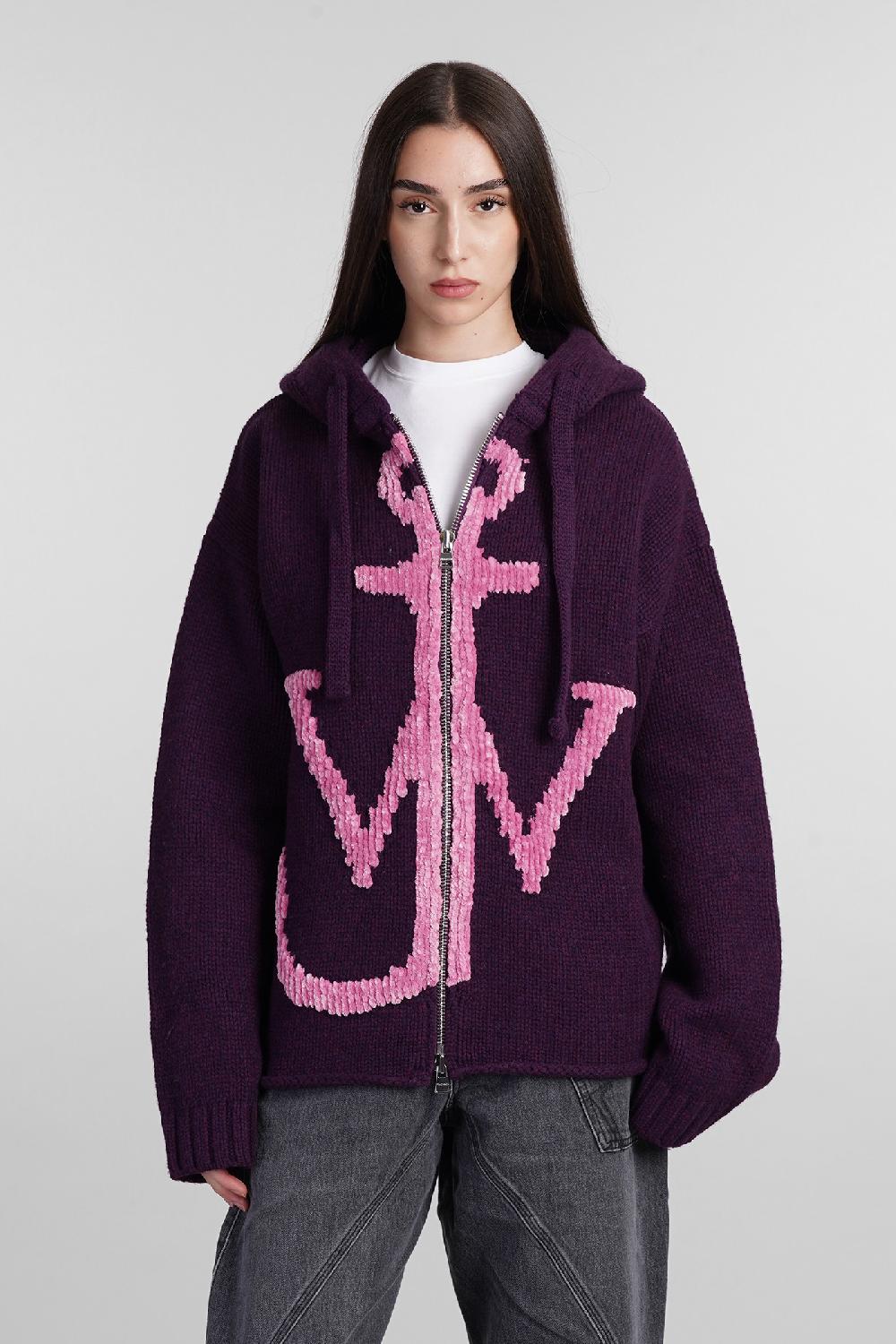 Deliberti JW Anderson Felpa in lana viola cod. 404094 - Deliberti The Luxury Shopping