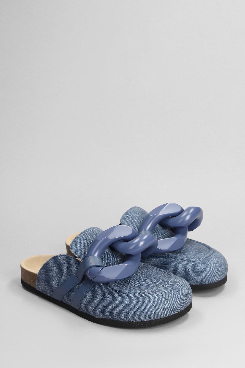 Deliberti JW Anderson Slipper-mule Chain Loafer In Denim Blu Cod. 402402 - Deliberti The Luxury Shopping
