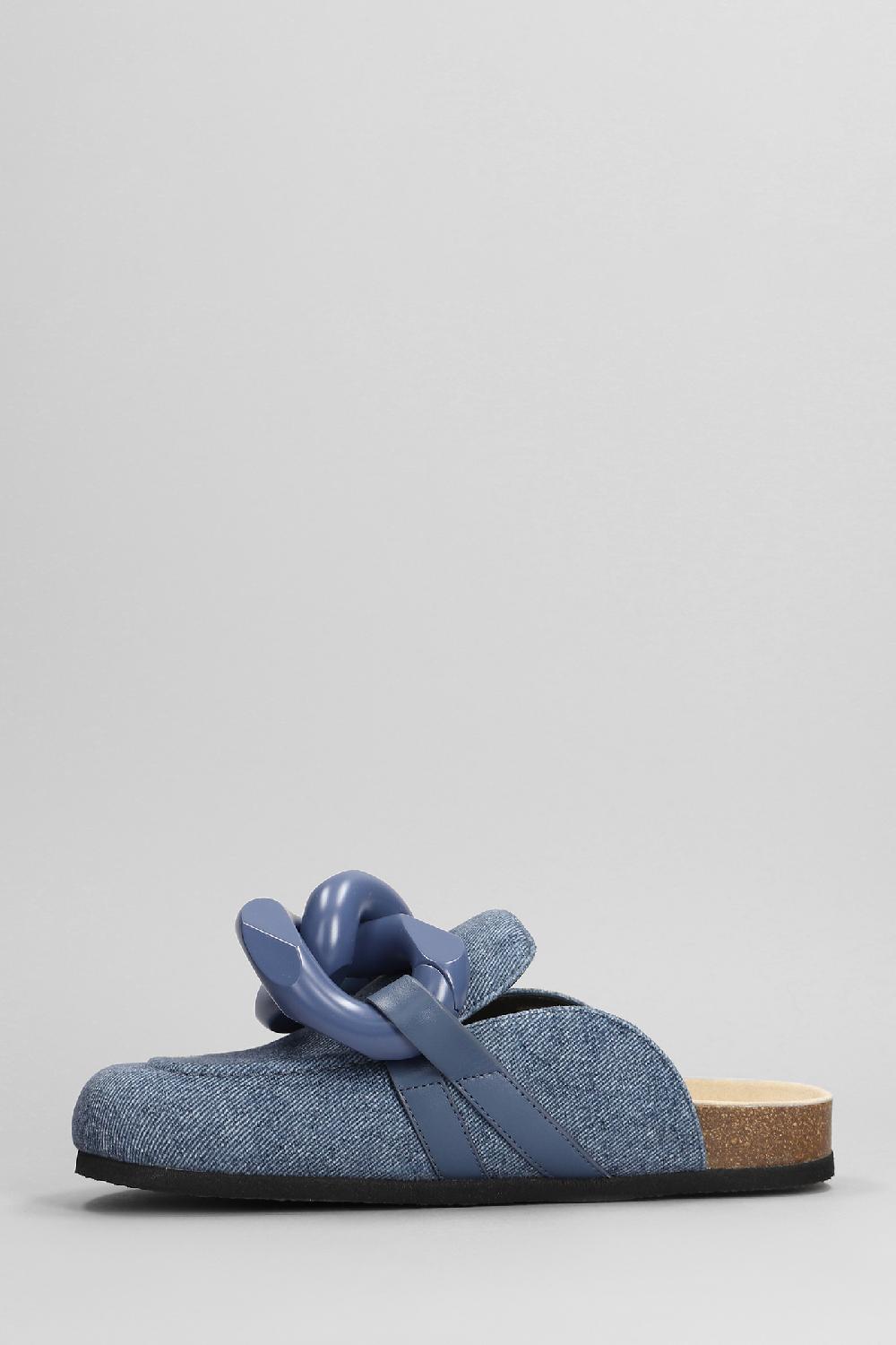Deliberti JW Anderson Slipper-mule Chain Loafer In Denim Blu Cod. 402402 - Deliberti The Luxury Shopping