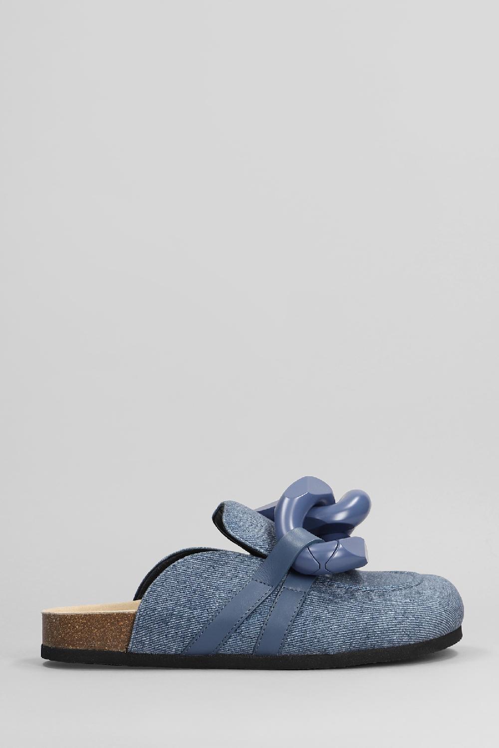 Deliberti JW Anderson Slipper-mule chain loafer in denim blu cod. 402402 - Deliberti The Luxury Shopping