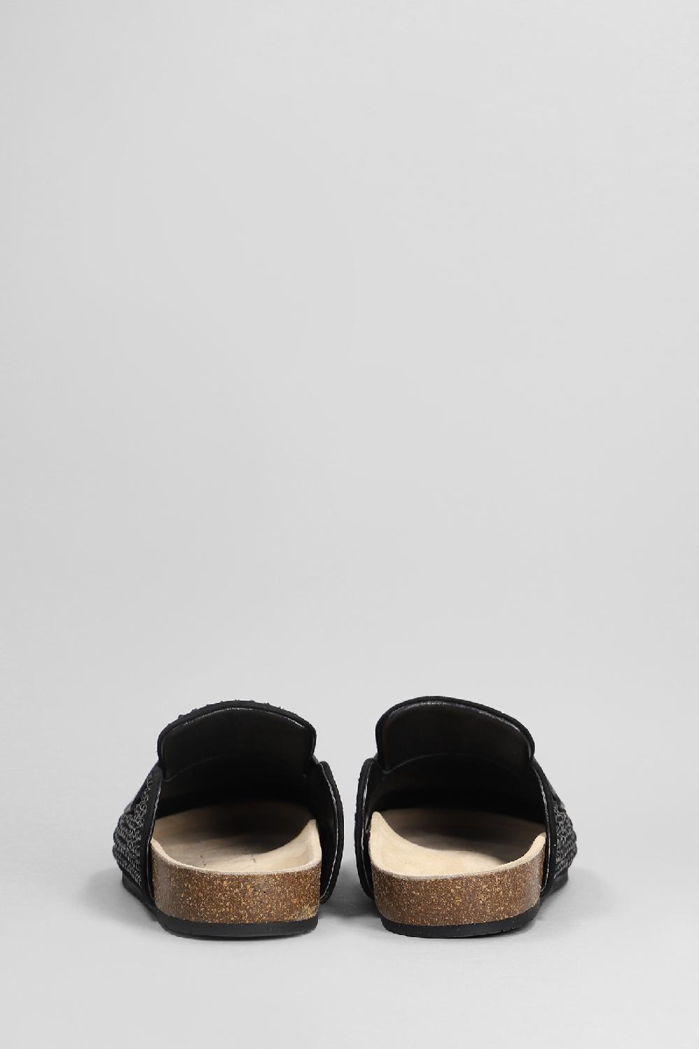Deliberti JW Anderson Slipper-mule Loafer Crystal In Camoscio Nero Cod. 402403 - Deliberti The Luxury Shopping
