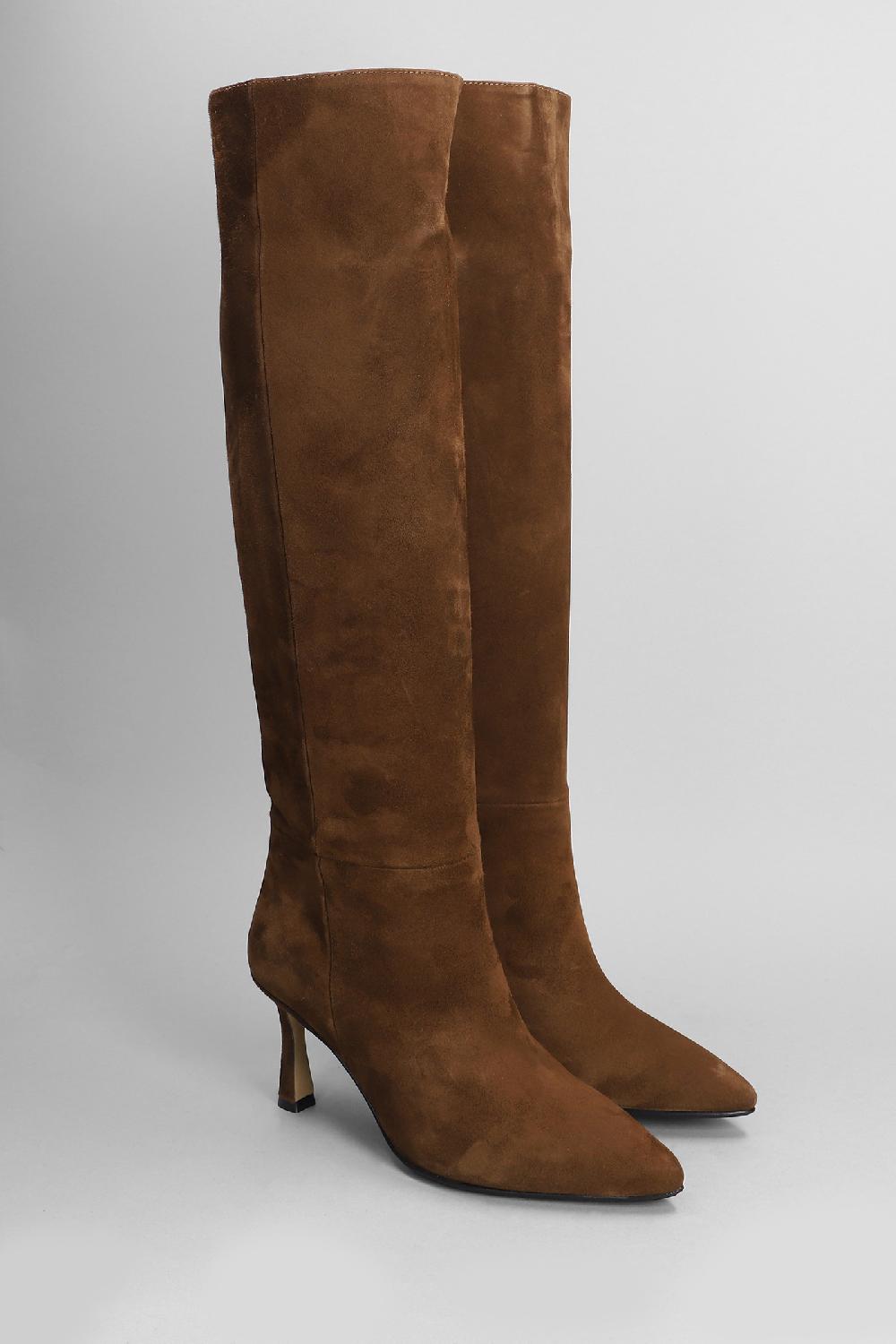 Deliberti L Arianna Stivali Tacco Alto In Camoscio Marrone Cod. 403367 - Deliberti The Luxury Shopping