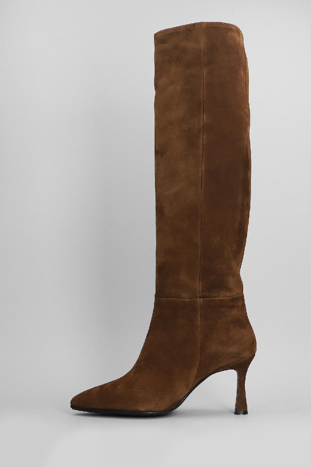 Deliberti L Arianna Stivali Tacco Alto In Camoscio Marrone Cod. 403367 - Deliberti The Luxury Shopping