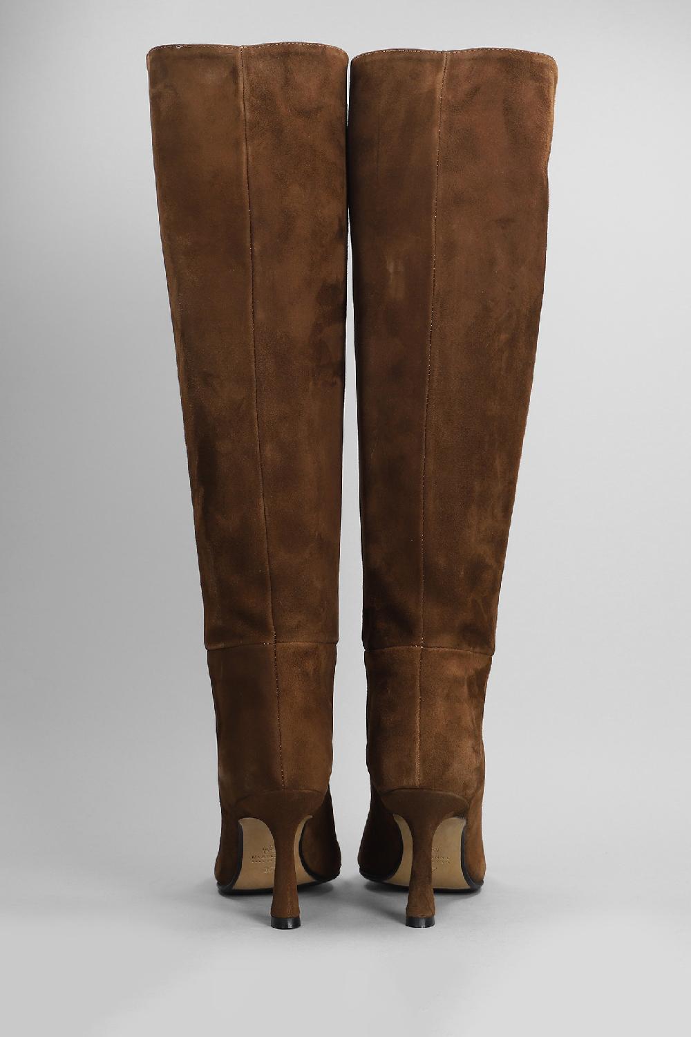 Deliberti L Arianna Stivali Tacco Alto In Camoscio Marrone Cod. 403367 - Deliberti The Luxury Shopping