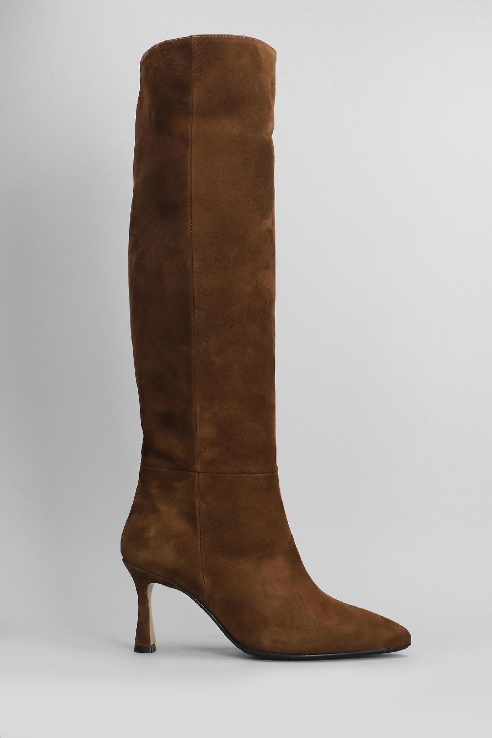 Deliberti L Arianna Stivali tacco alto in camoscio marrone cod. 403367 - Deliberti The Luxury Shopping