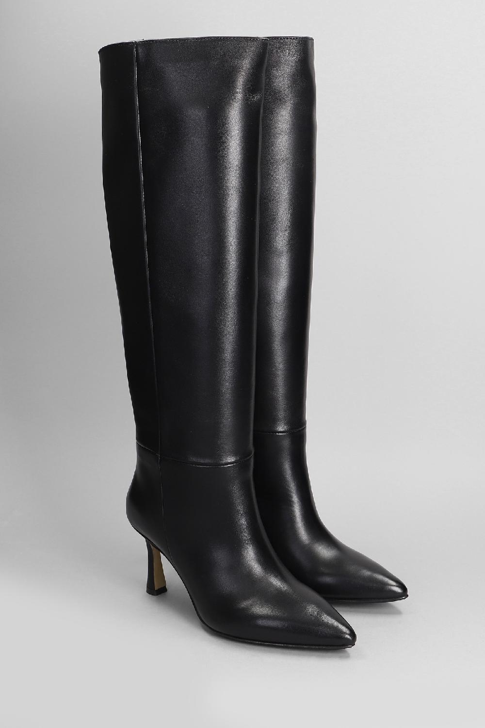 Deliberti L Arianna Stivali Tacco Alto In Pelle Nera Cod. 403368 - Deliberti The Luxury Shopping