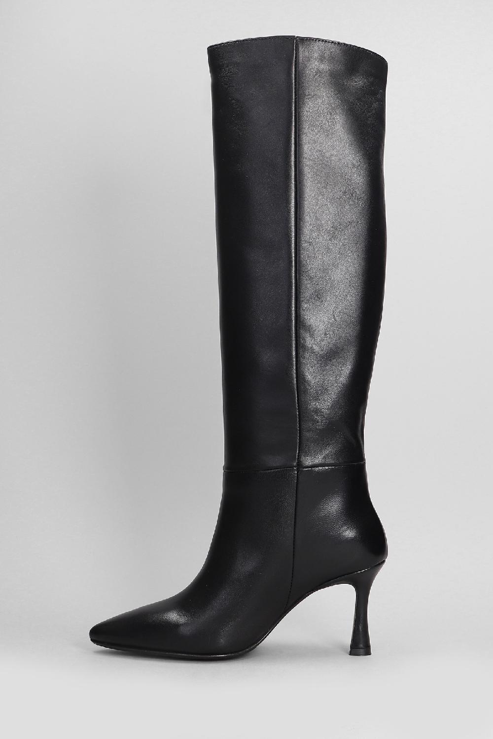 Deliberti L Arianna Stivali Tacco Alto In Pelle Nera Cod. 403368 - Deliberti The Luxury Shopping