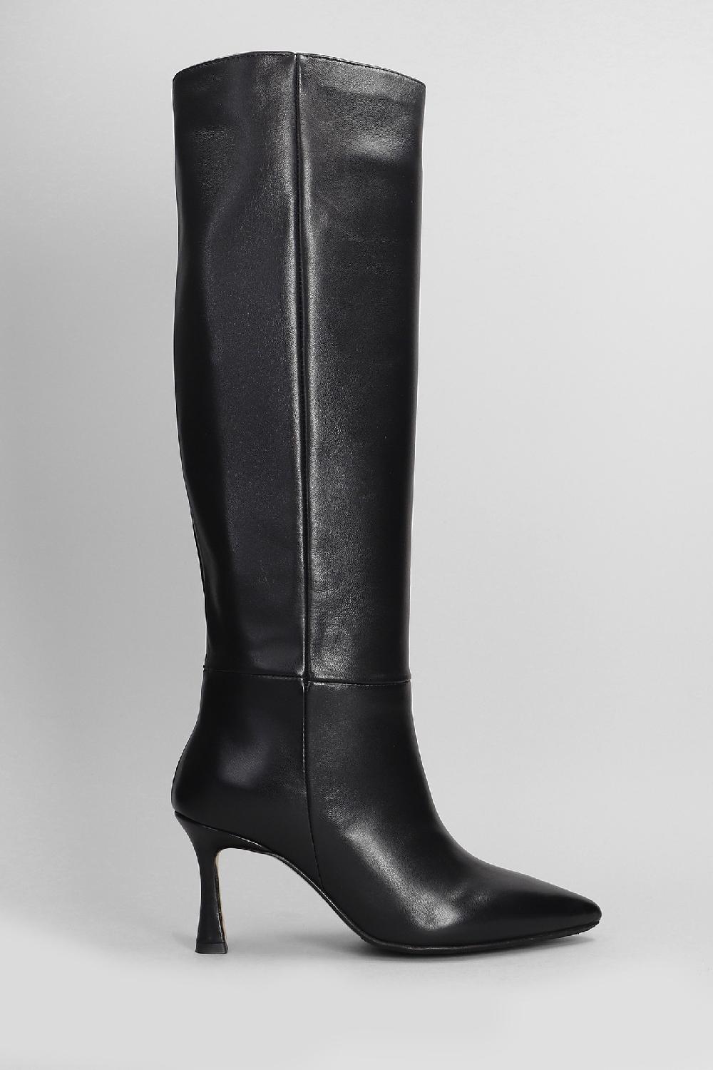 Deliberti L Arianna Stivali tacco alto in pelle nera cod. 403368 - Deliberti The Luxury Shopping