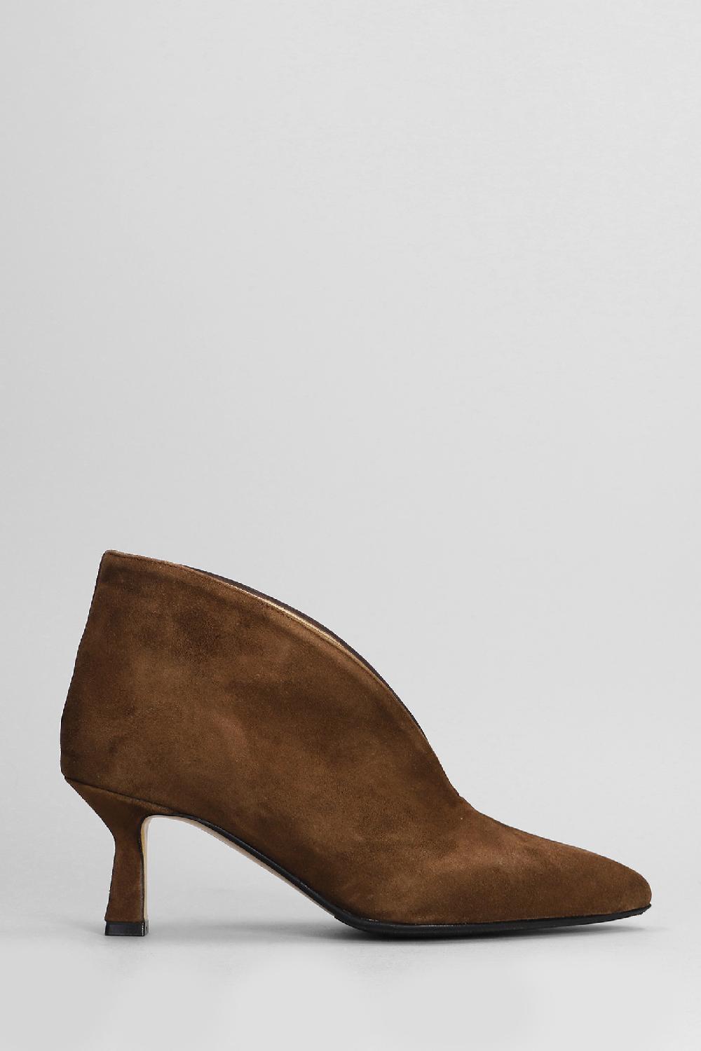Deliberti L Arianna Tronchetti tacco alto in camoscio marrone cod. 403359 - Deliberti The Luxury Shopping