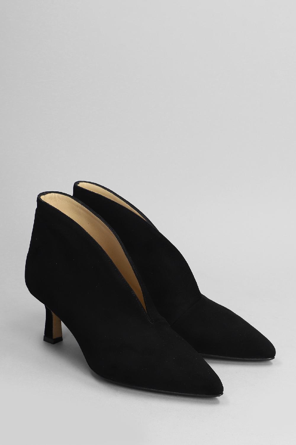 Deliberti L Arianna Tronchetti Tacco Alto In Camoscio Nero Cod. 403360 - Deliberti The Luxury Shopping
