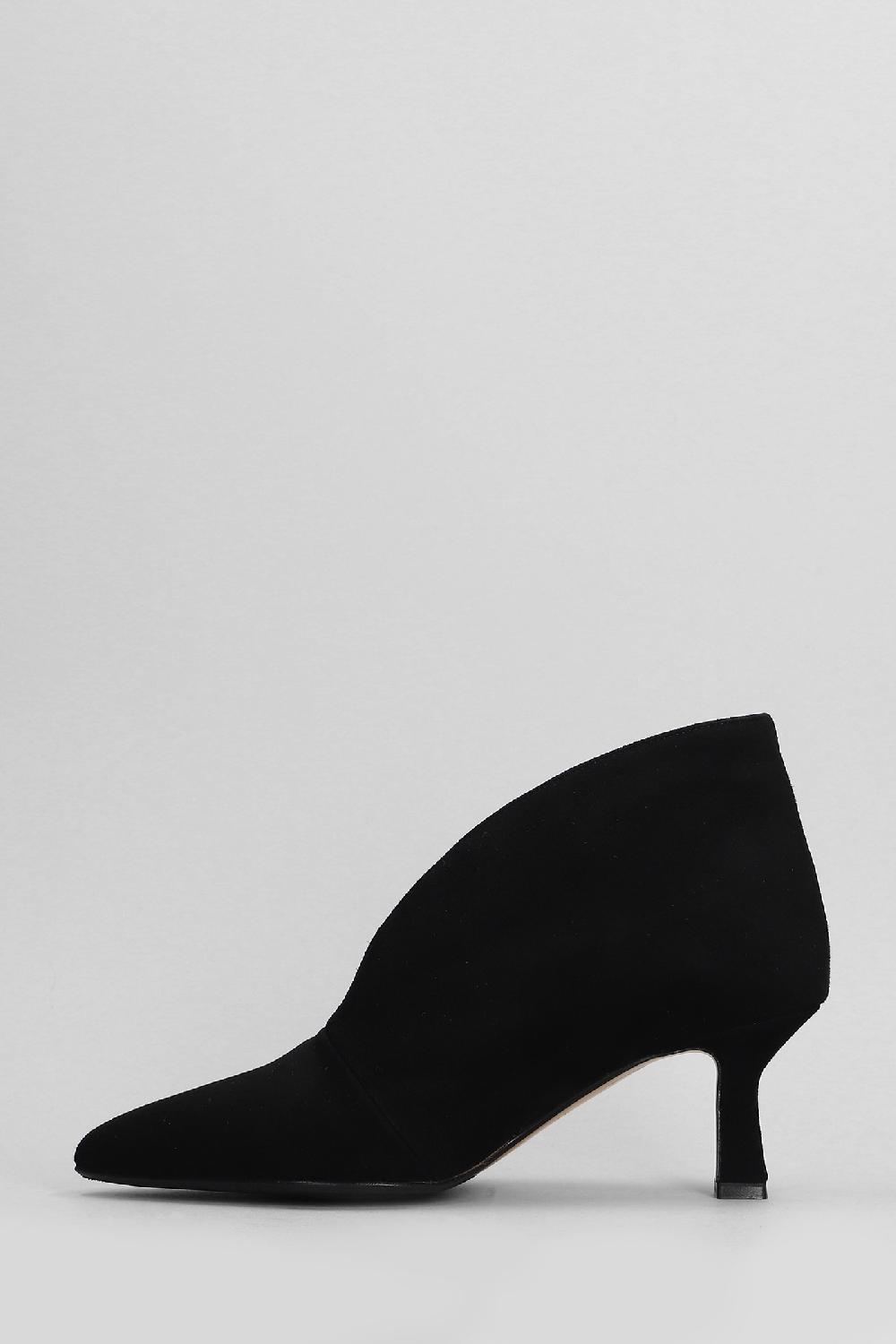 Deliberti L Arianna Tronchetti Tacco Alto In Camoscio Nero Cod. 403360 - Deliberti The Luxury Shopping