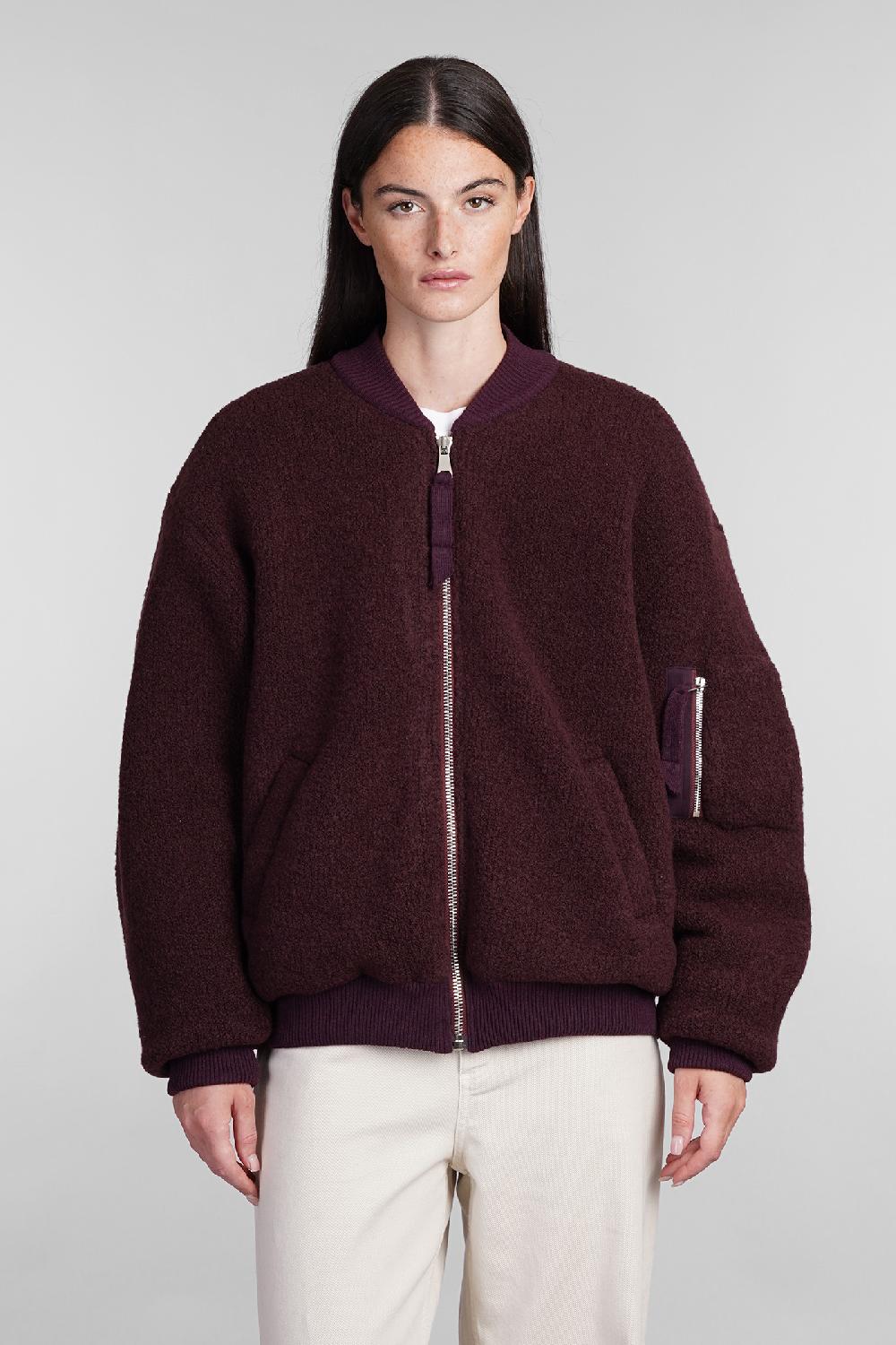 Deliberti Laneus Bomber in lana bordeaux cod. 404476 - Deliberti The Luxury Shopping