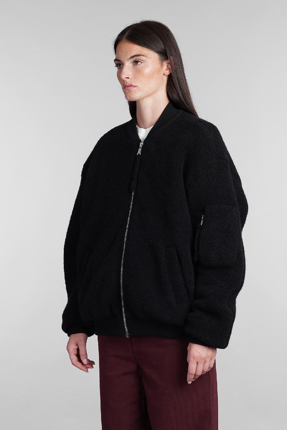 Deliberti Laneus Bomber In Lana Nera Cod. 404475 - Deliberti The Luxury Shopping