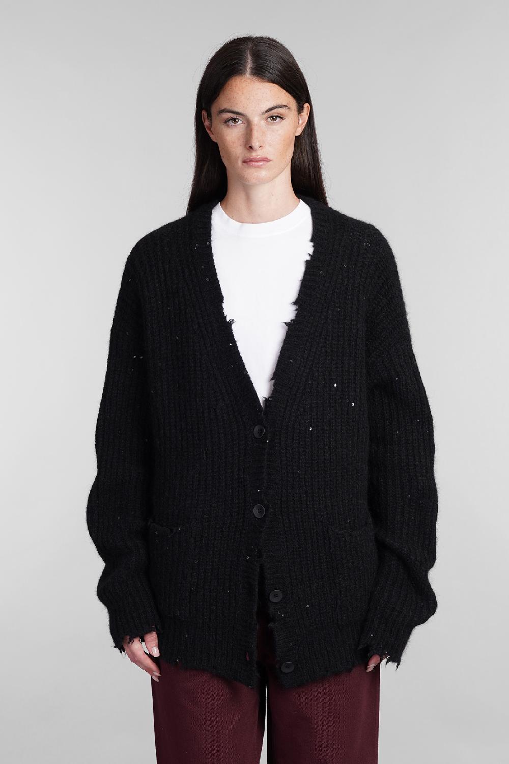 Deliberti Laneus Cardigan in lana nera cod. 404474 - Deliberti The Luxury Shopping