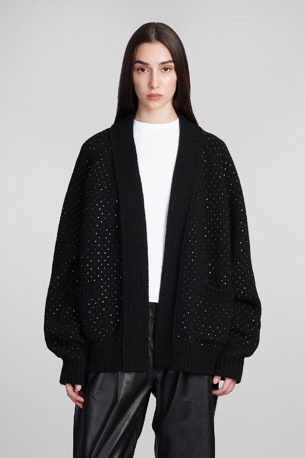 Deliberti Laneus Cardigan in lana nera cod. 409123 - Deliberti The Luxury Shopping
